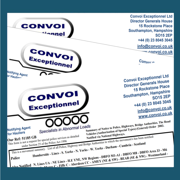 Convoi Exceptionnel Ltd | UK Abnormal Load Permits. We can notify your movements on your behalf Convoi Exceptionnel Ltd | UK Abnormal Load Permits. We can notify your movements on your behalf